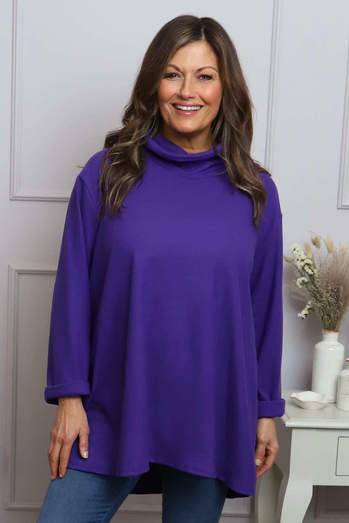 Nialla Cowl Neck Top Purple