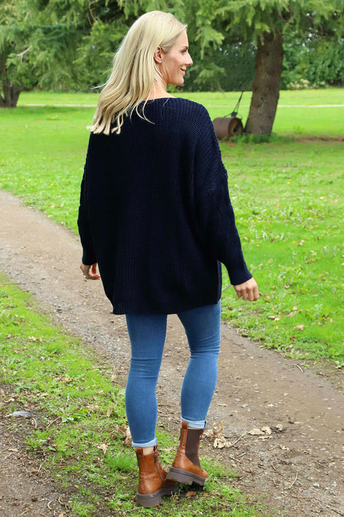 Tamsin Knitted Jumper Navy - Image 4