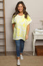 Alysia Tie Dye Cotton Top Yellow