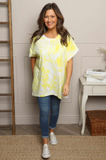 Alysia Tie Dye Cotton Top Yellow Yellow - Alysia Tie Dye Cotton Top Yellow