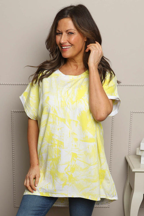 Alysia Tie Dye Cotton Top Yellow - Image 2
