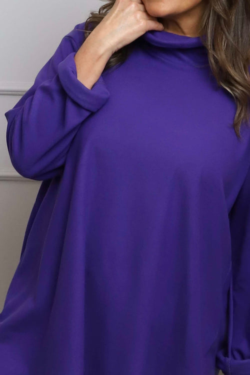 Nialla Cowl Neck Top Purple - Image 3