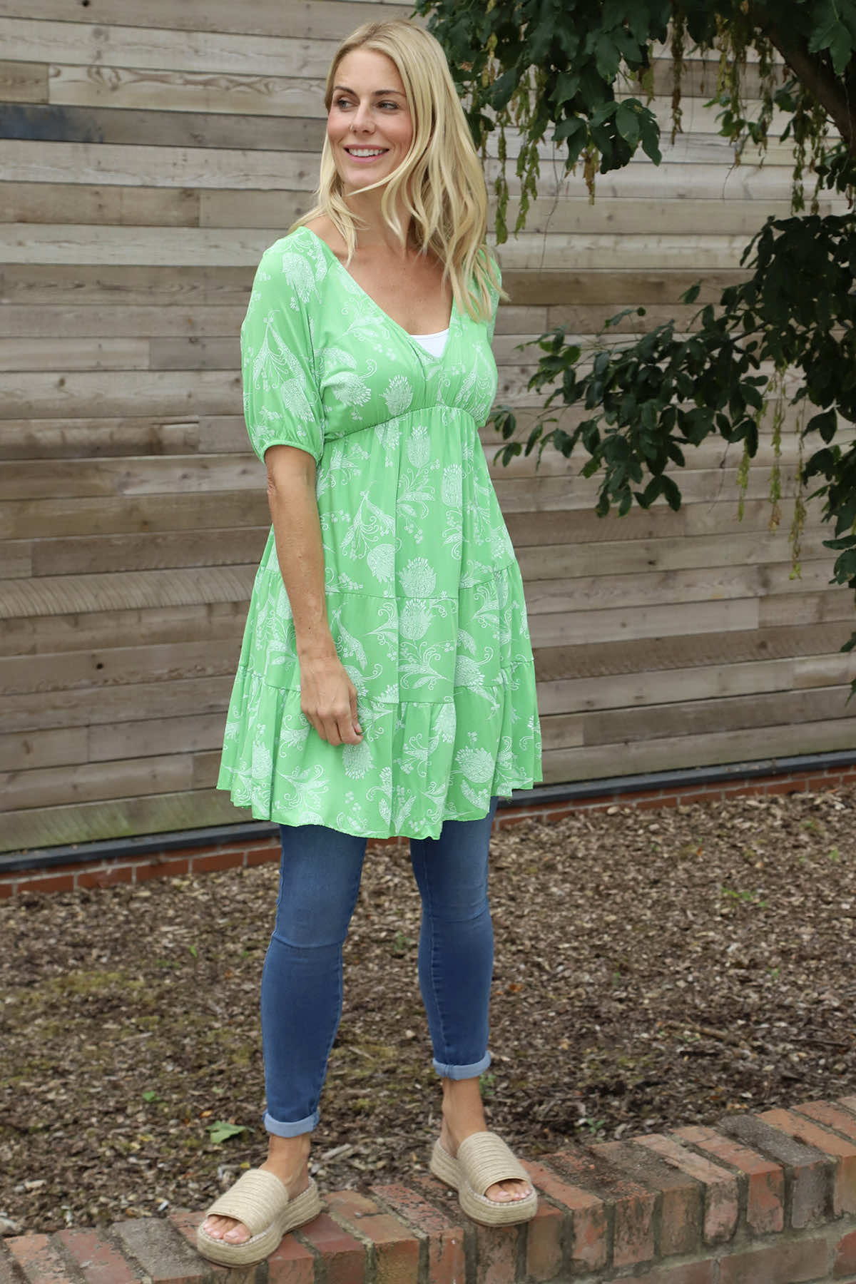 Janice Print Tunic Green