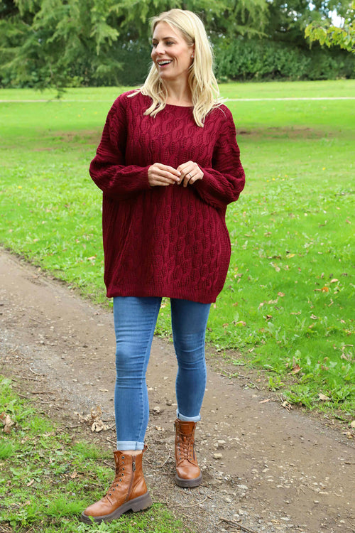 Tamsin Knitted Jumper Wine - Image 3