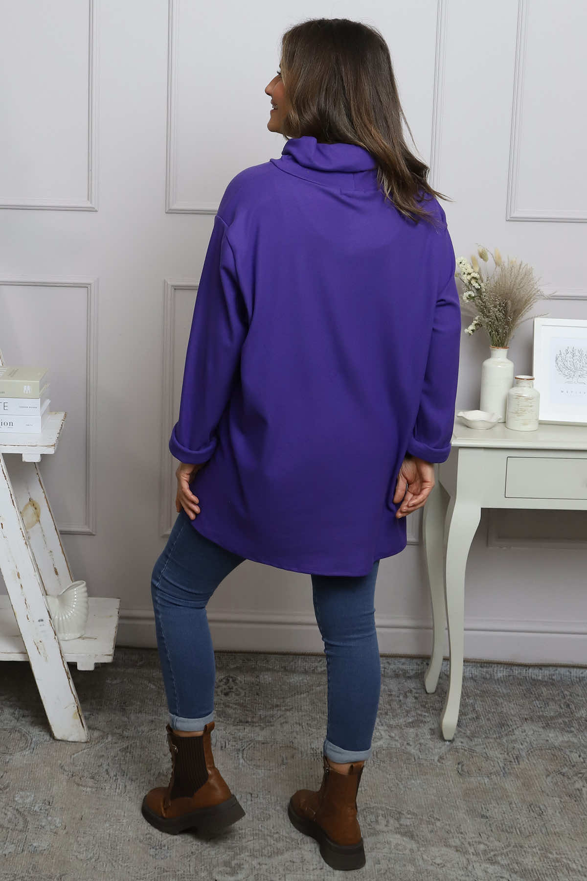 Nialla Cowl Neck Top Purple
