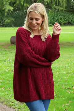 Tamsin Knitted Jumper Wine