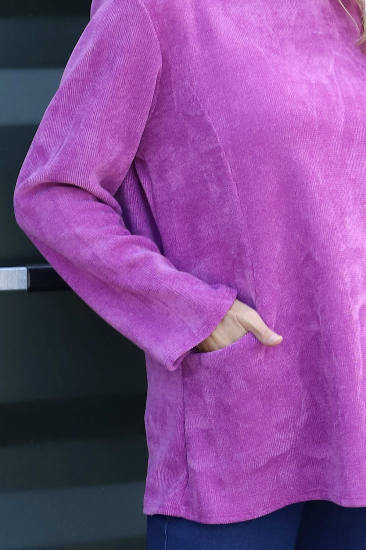 Eileen Cord Pocket Top Berry