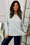 Frances Stripe Sweat Top Grey