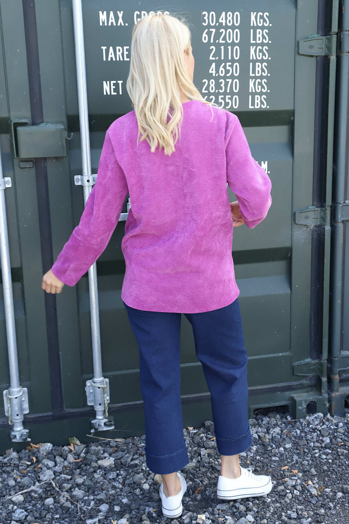 Eileen Cord Pocket Top Berry