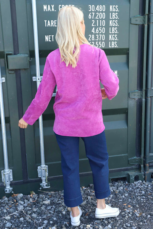 Eileen Cord Pocket Top Berry - Image 4