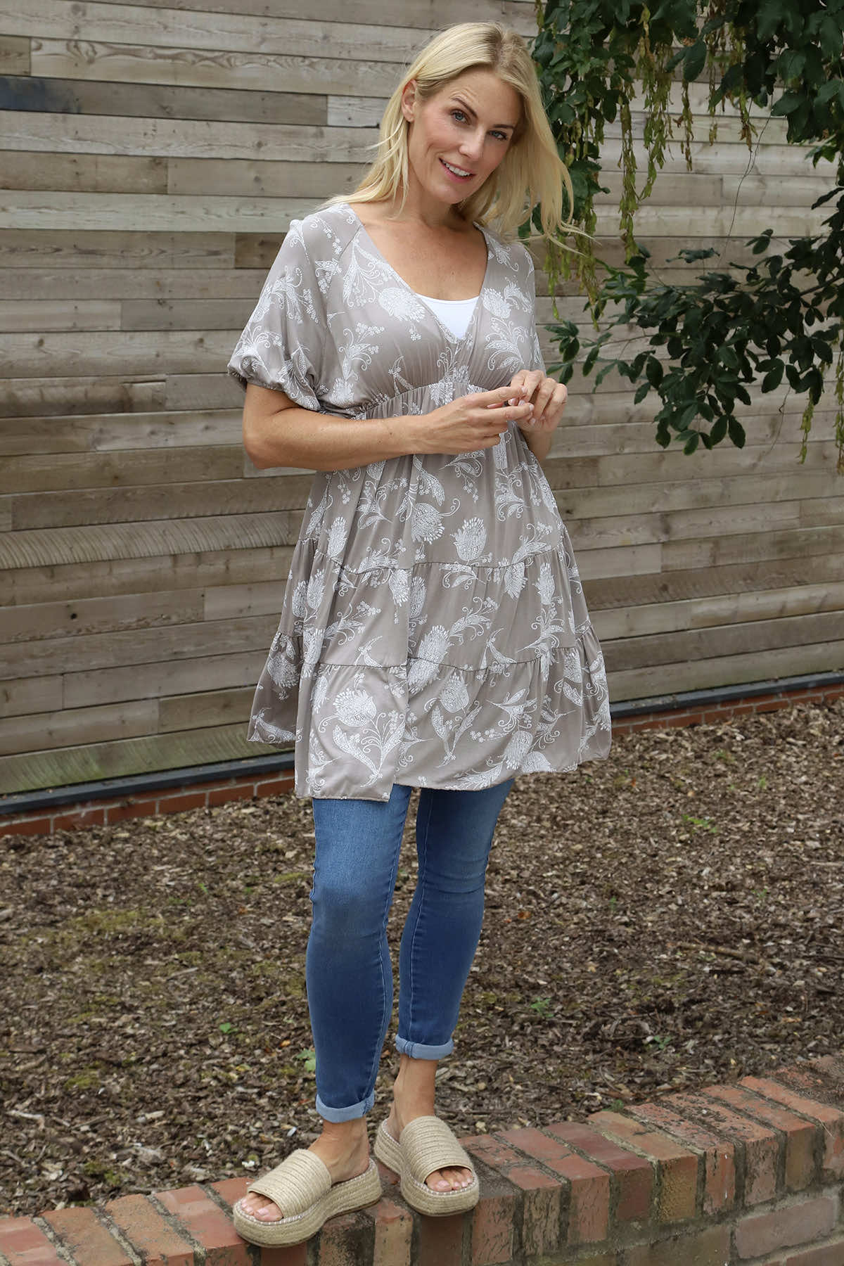 Janice Print Tunic Mocha