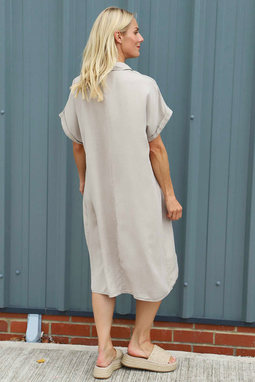 Chappell V-Neck Dress Light Mocha - Image 6