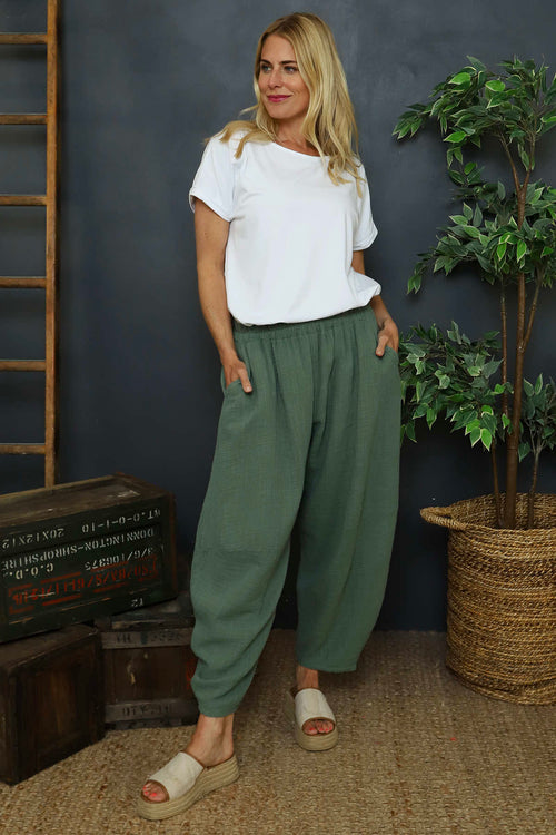 Ratana Cotton Trousers Khaki - Image 1