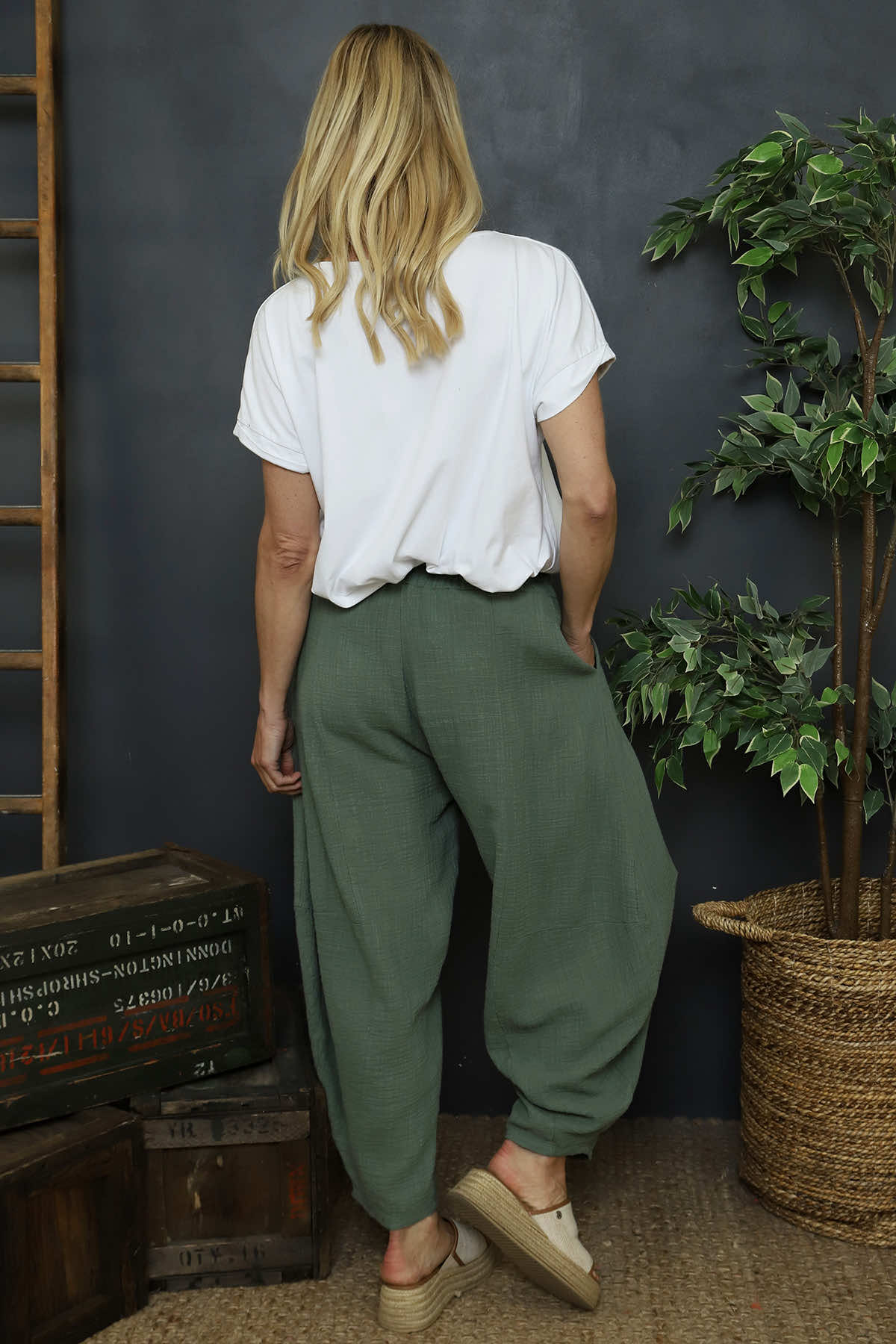 Ratana Cotton Trousers Khaki