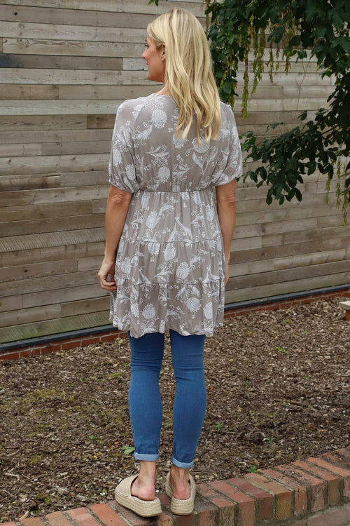 Janice Print Tunic Mocha - Image 4