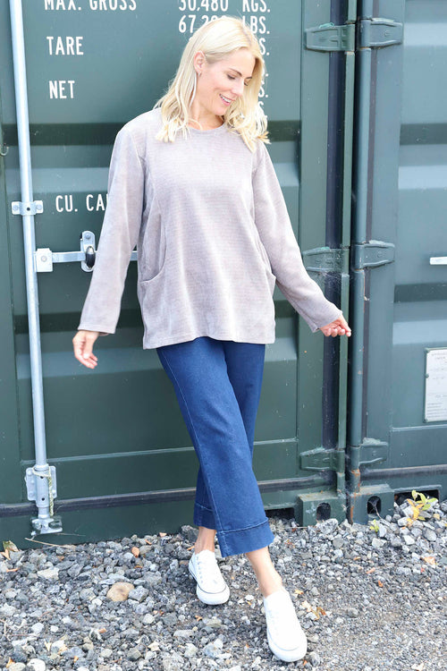 Eileen Cord Pocket Top Mocha - Image 1