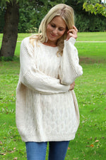 Tamsin Knitted Jumper Stone Stone - Tamsin Knitted Jumper Stone