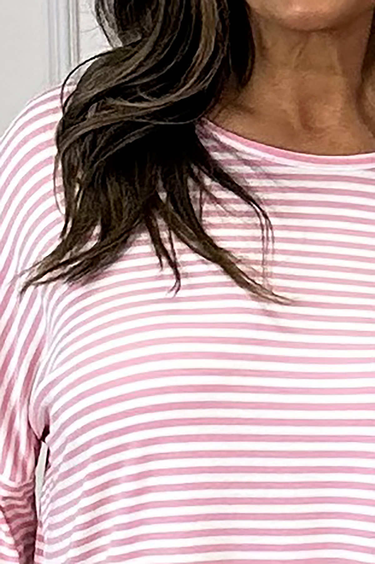 Frances Stripe Sweat Top Pink
