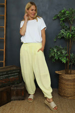 Ratana Cotton Trousers Yellow Yellow - Ratana Cotton Trousers Yellow