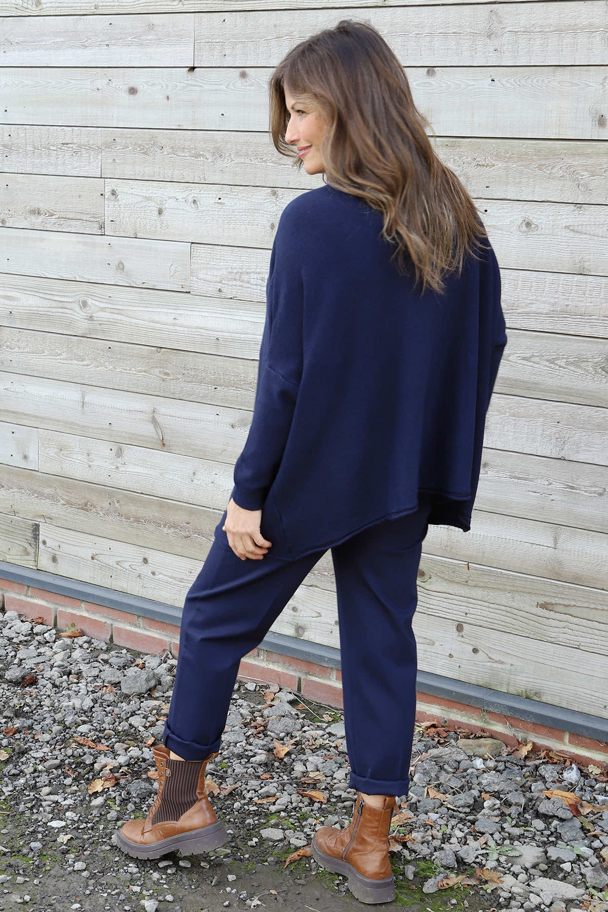 Ferne Pocket Knitted Jumper Navy