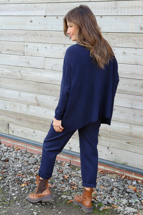 Ferne Pocket Knitted Jumper Navy - Image 4