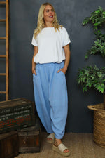 Ratana Cotton Trousers Powder Blue Powder Blue - Ratana Cotton Trousers Powder Blue