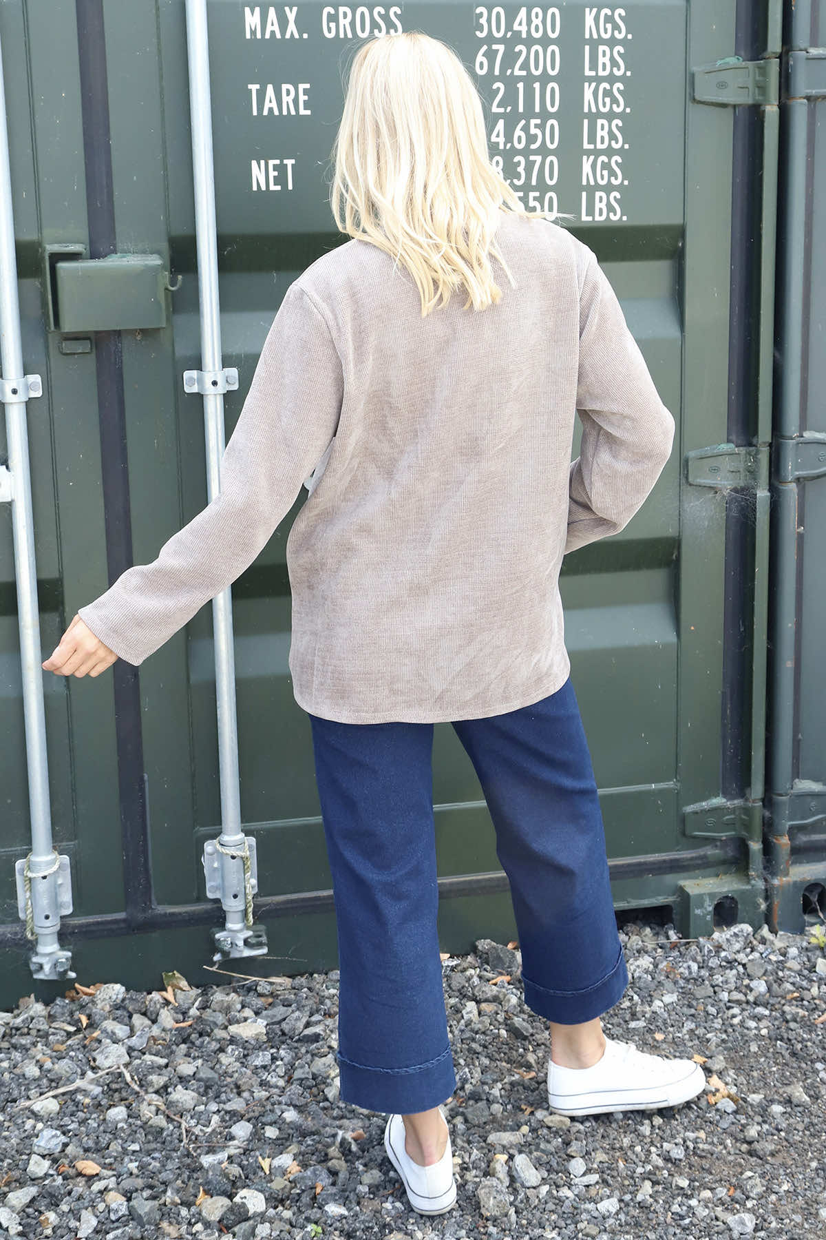 Eileen Cord Pocket Top Mocha