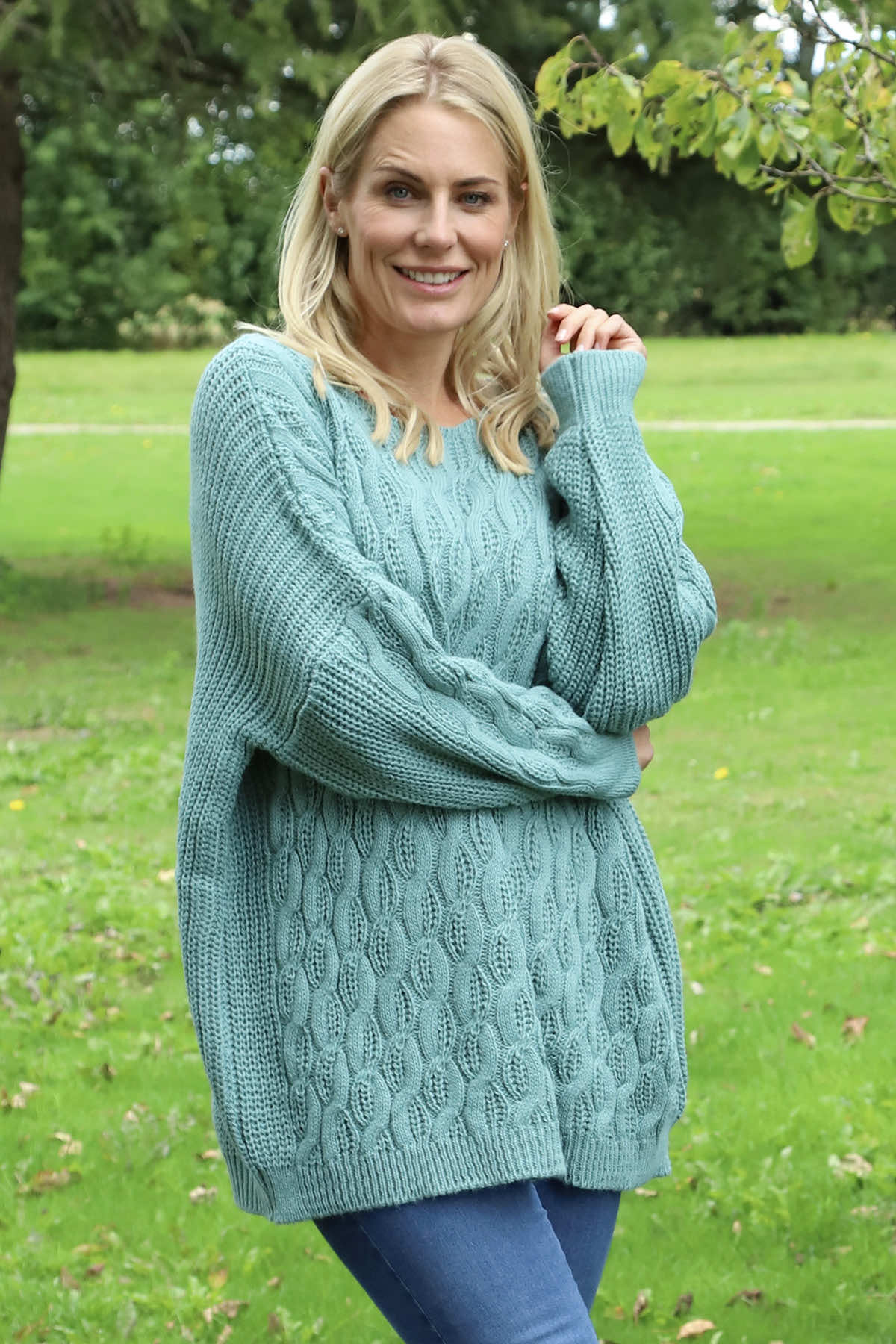 Tamsin Knitted Jumper Sage Green