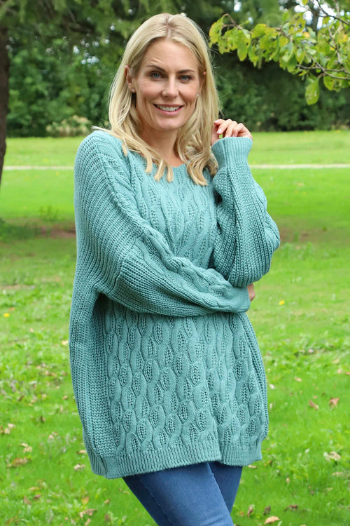Tamsin Knitted Jumper Sage Green - Image 3
