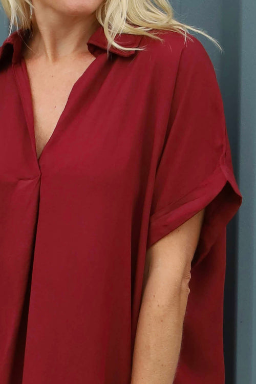 Chappell V-Neck Dress Wine - Image 4