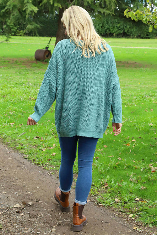 Tamsin Knitted Jumper Sage Green - Image 4