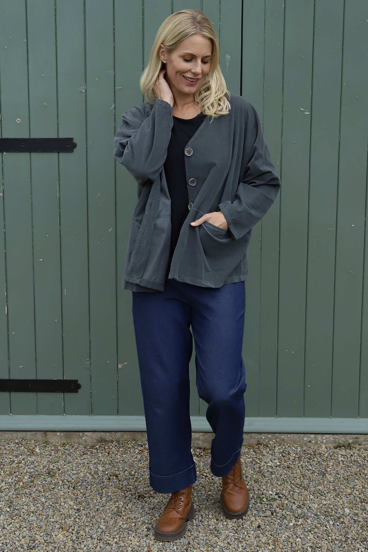 Kristen Needlecord Jacket Mid Grey