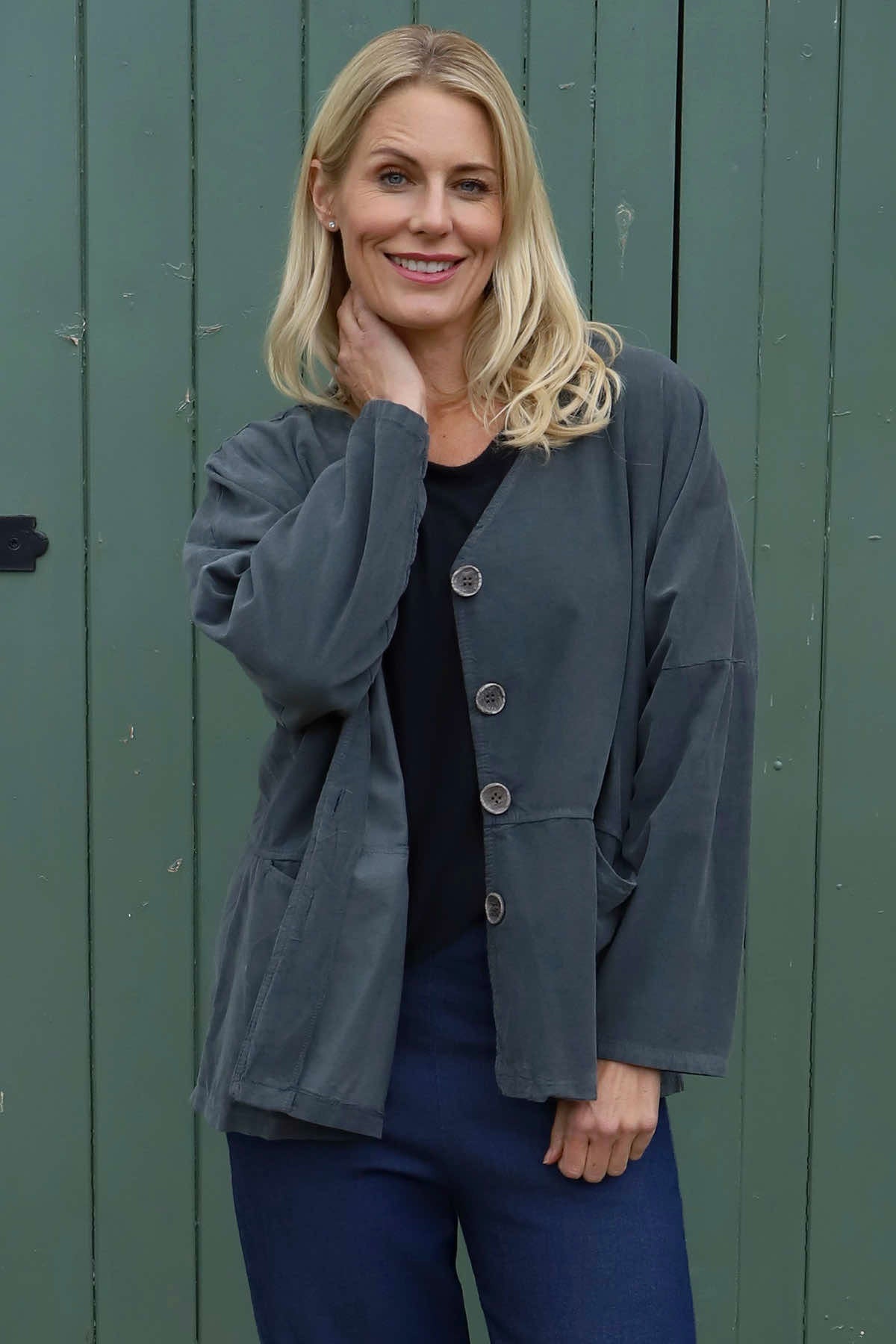 Kristen Needlecord Jacket Mid Grey