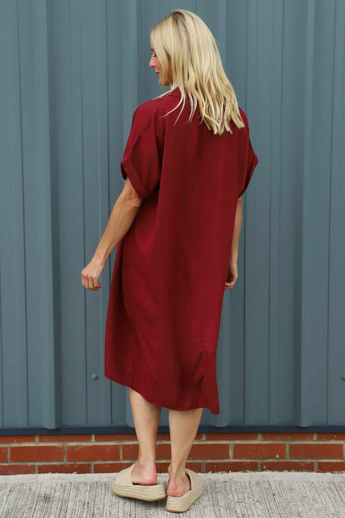 Chappell V-Neck Dress Wine - Image 6