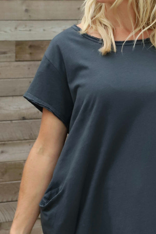 Clara Cotton Dress Charcoal - Image 3