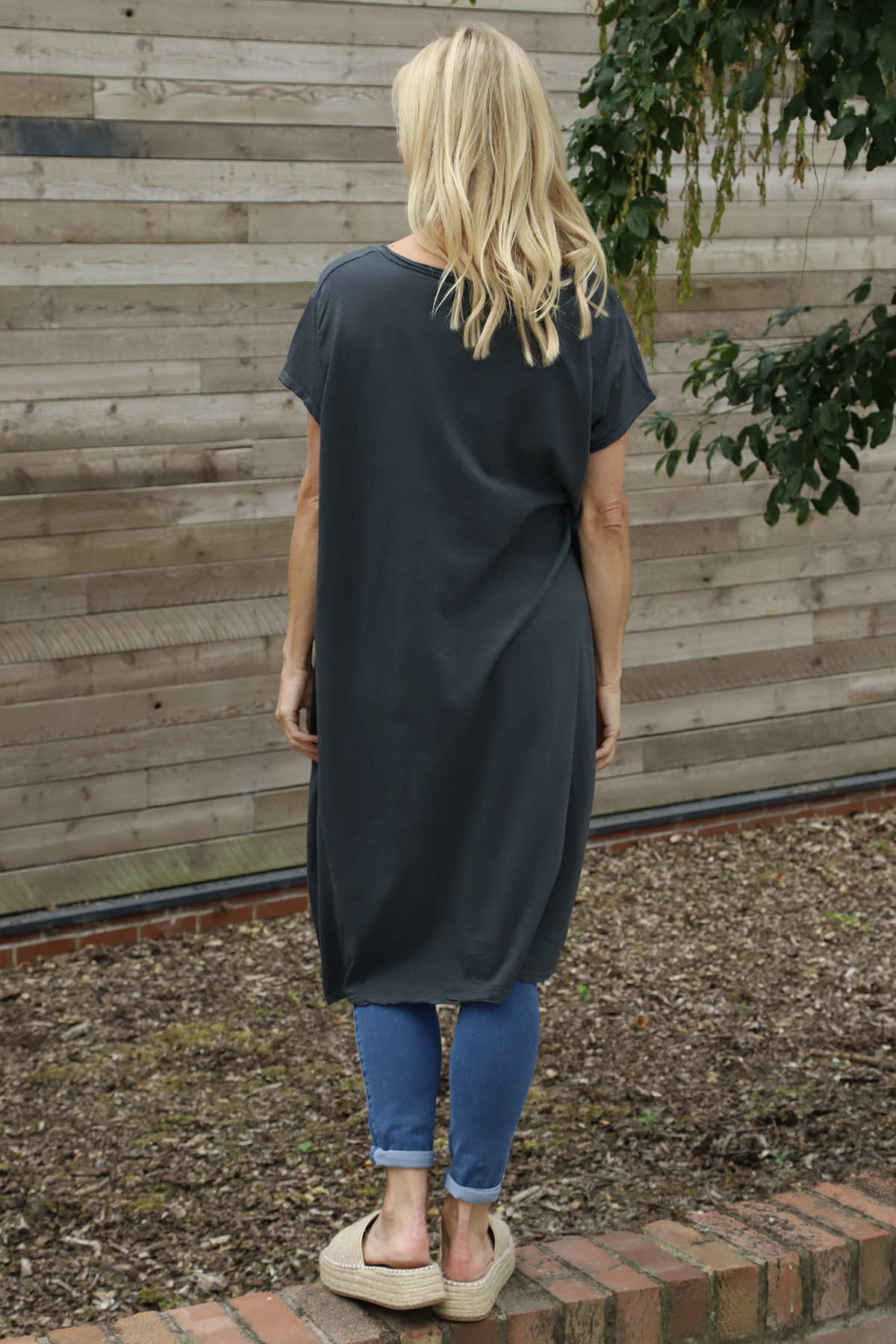 Clara Cotton Dress Charcoal