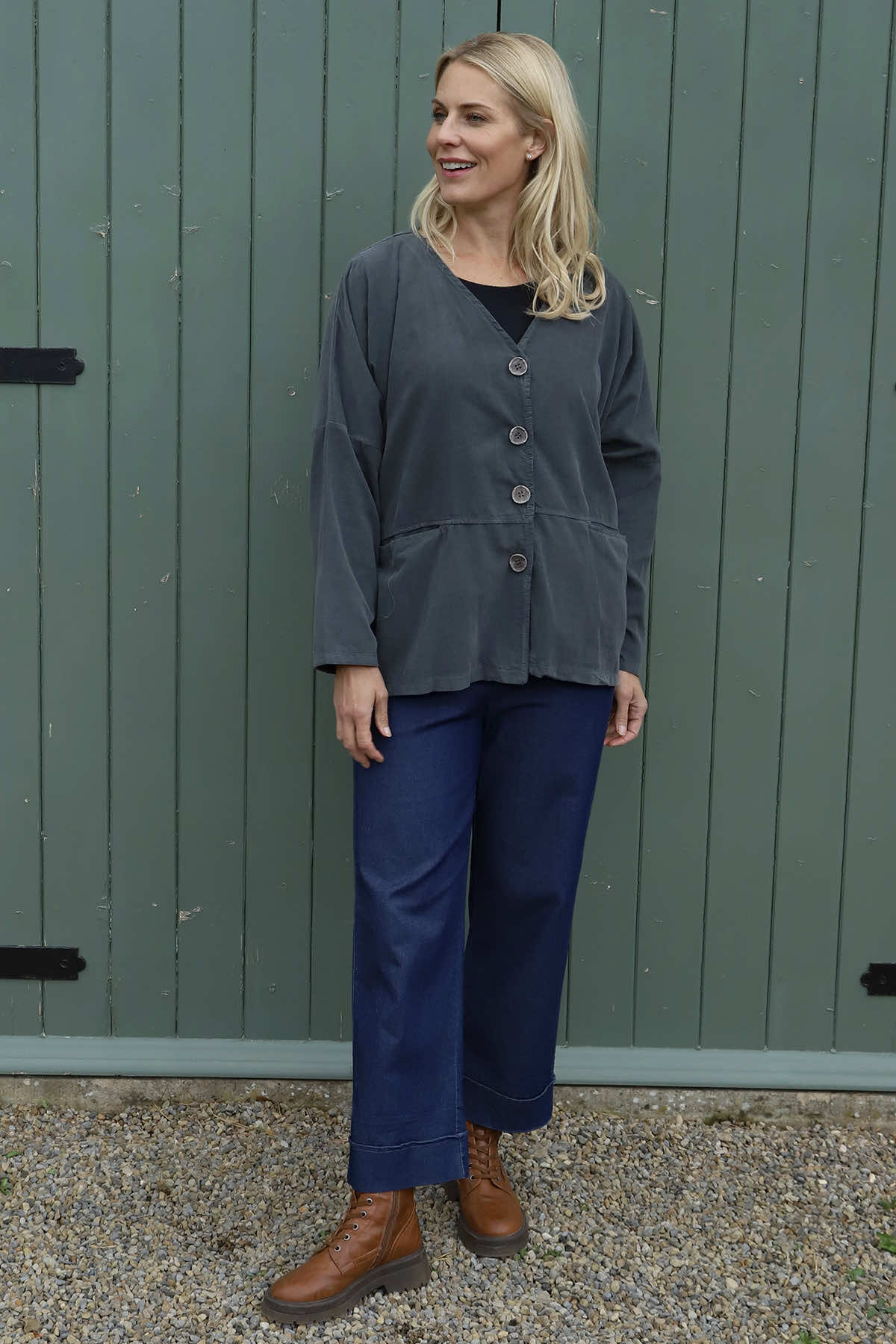 Kristen Needlecord Jacket Mid Grey