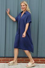 Chappell V-Neck Dress Navy Navy - Chappell V-Neck Dress Navy