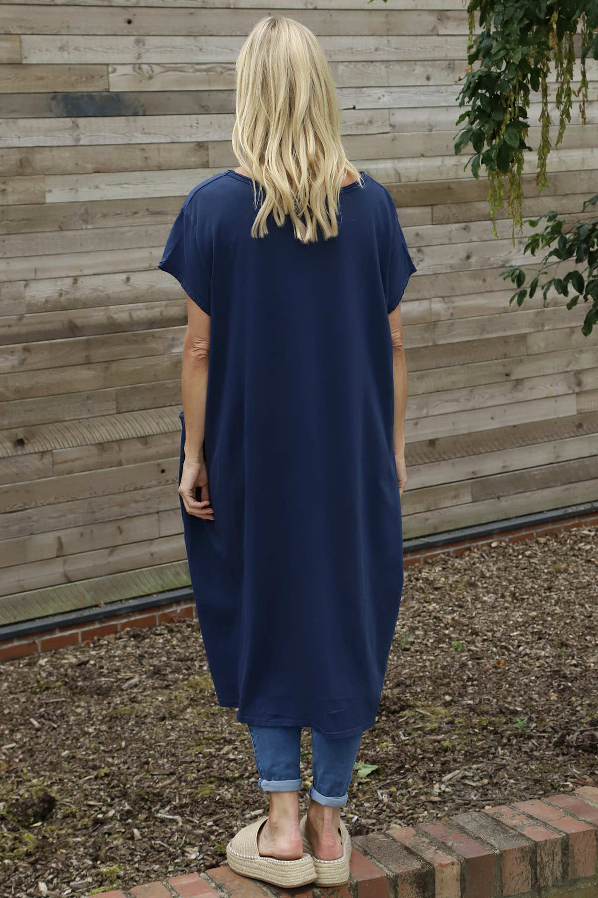 Clara Cotton Dress Navy