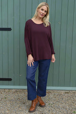 Frances Stripe Sweat Top Charcoal Charcoal - Frances Stripe Sweat Top Charcoal