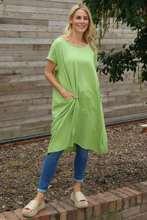 Clara Cotton Dress Green - Image 2