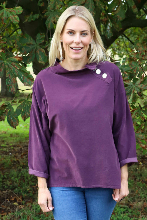 Bradley Needlecord Top Purple - Image 2