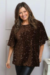 Kaylina Sequin Top Cocoa