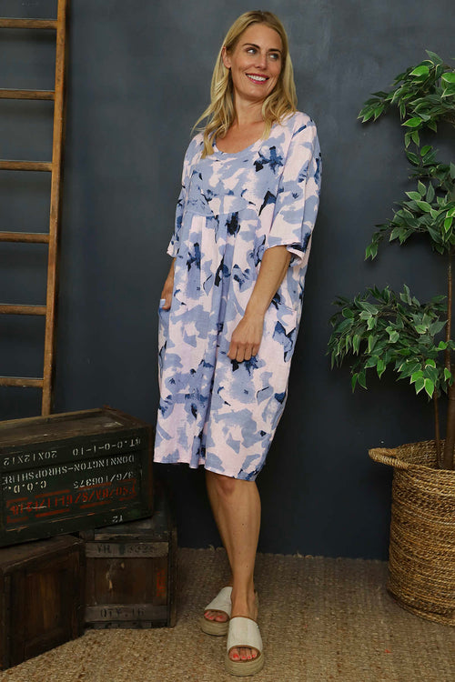 Howick Print Linen Dress Pink