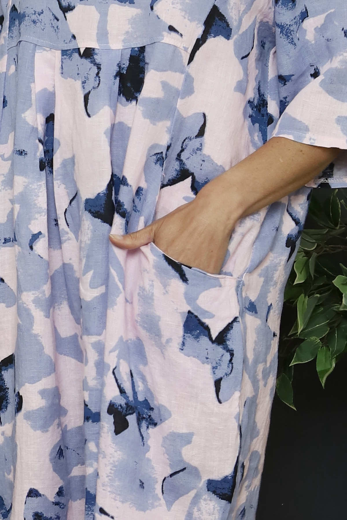 Howick Print Linen Dress Pink