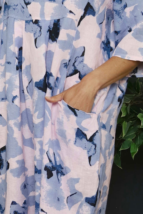 Howick Print Linen Dress Pink - Image 3