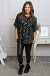 Kaylina Sequin Top Black