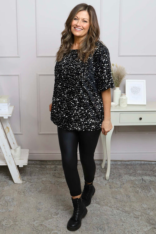 Kaylina Sequin Top Black - Image 3