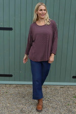 Frances Stripe Sweat Top Marl Grey Marl Grey - Frances Stripe Sweat Top Marl Grey