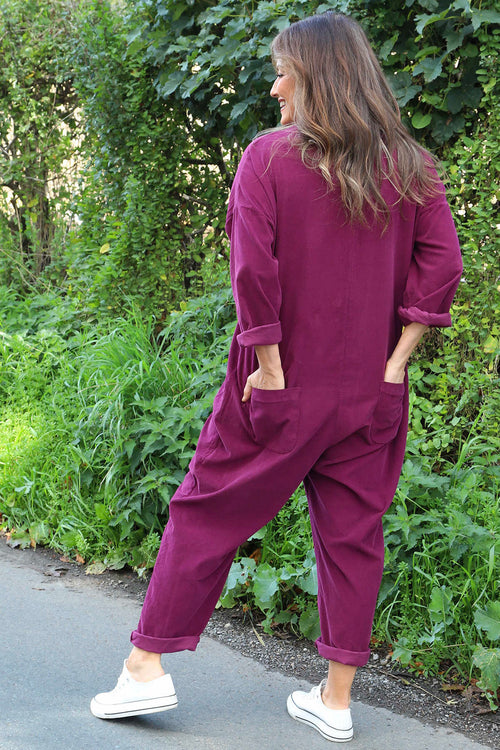 Paulton Needlecord Boilersuit Burgundy - Image 4